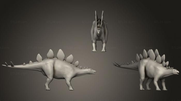 Статуэтки животных (Стегозавр, STKJ_1501) 3D модель для ЧПУ станка